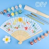image:imageFEPITO 65 Pieces White Handheld Paper Fan Paper Folding Fans with Bamboos for Wedding Gift Party HomeWhite