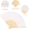 image:imageFEPITO 65 Pieces White Handheld Paper Fan Paper Folding Fans with Bamboos for Wedding Gift Party HomeWhite