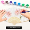 image:imageFEPITO 65 Pieces White Handheld Paper Fan Paper Folding Fans with Bamboos for Wedding Gift Party HomeWhite