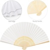 image:imageFEPITO 65 Pieces White Handheld Paper Fan Paper Folding Fans with Bamboos for Wedding Gift Party HomeWhite