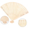 image:imageFEPITO 65 Pieces White Handheld Paper Fan Paper Folding Fans with Bamboos for Wedding Gift Party HomeWood Color