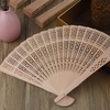 image:imageFEPITO 65 Pieces White Handheld Paper Fan Paper Folding Fans with Bamboos for Wedding Gift Party HomeWood Color
