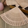 image:imageFEPITO 65 Pieces White Handheld Paper Fan Paper Folding Fans with Bamboos for Wedding Gift Party HomeWood Color