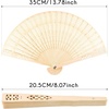 image:imageFEPITO 65 Pieces White Handheld Paper Fan Paper Folding Fans with Bamboos for Wedding Gift Party HomeWood Color