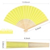 image:imageFEPITO 65 Pieces White Handheld Paper Fan Paper Folding Fans with Bamboos for Wedding Gift Party HomeYellow