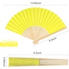 image:imageFEPITO 65 Pieces White Handheld Paper Fan Paper Folding Fans with Bamboos for Wedding Gift Party HomeYellow