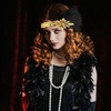image:imageFEPITO 7 Pieces 1920s Flapper Great Gatsby Accessories Set Fashion Roaring 20s Theme Set with Headband Headpiece Long Black Gloves Necklace Earrings for WomenSet A