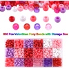image:imageFEPITO 800 Pcs Craft Beads Acrylic Pony Beads Romantic Glitter Beads for Decorations DIY Crafts with Storage Box