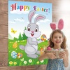 image:imageFEPITO Easter Game for Kids Pin The Tail on The Bunny Pin The Egg on The Bunny with 24 Tails 24 Easter Eggs Stickers for Easter Party Decorations Easter Egg Hunt Activities