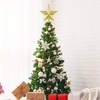 image:imageFEPITO Glitter Star Mini Christmas Tree Topper ShatterProof Small Christmas Tree Decoration Treetop for Holiday Ornament or Home Dcor Silver 43 inchesGold