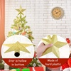 image:imageFEPITO Glitter Star Mini Christmas Tree Topper ShatterProof Small Christmas Tree Decoration Treetop for Holiday Ornament or Home Dcor Silver 43 inchesGold