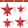 image:imageFEPITO Glitter Star Mini Christmas Tree Topper ShatterProof Small Christmas Tree Decoration Treetop for Holiday Ornament or Home Dcor Silver 43 inchesRed