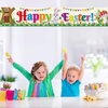image:imageFEPITO Large Happy Easter Banner Fabric Easter lawn sign Backdrop Banner for Spring Easter Decoration Indoor Outdoor Easter Party Supplies98FT16FT