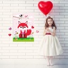 image:imageFEPITO Pin The Heart on The Fox Valentines Game with 24Pcs Heart Stickers for Valentines Party Supplies Kids Birthday Party Decoration