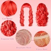 image:imageKUUQA 7 Pieces Colorful Long Curly Wigs Long Colorful Hair Wig Wavy Hair Wigs Curly Cosplay Costume Wig for Women Party Dcor
