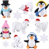 image:imageFEPITO 12 Pcs Winter Resin Penguin Polar Bear Snowflakes Miniature Figurine Mini Christmas Figures for DIY Garden Home Decor Christmas Ornaments12 Pcs Winter Animals