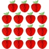 image:imageFEPITO 15 Pack 7 Inch Apple Tissue Honeycomb Hanging Red Paper Apple Decorations Fruit Decoration for Back to School Baby Shower