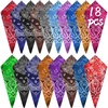 image:imageFEPITO 18Pcs Paisley Bandanas Cowboy Bandana Paisley Print Head Wrap Scarf15 Colors