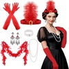 image:imageFEPITO 1920s Great Gatsby Accessories Set for Women Flapper Headpiece HeadbandSet F