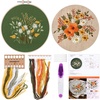 image:imageFEPITO 2 Sets Full Range Embroidery Starter Kit with Pattern and Instructions Cross Stitch Kit Includes 2 Pcs Embroidery Clothes with Floral Pattern 1 Pcs Plastic Embroidery Hoops 1 Pcs Scissor2 Sets Floral