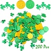 image:imageFEPITO 200PCS St Patricks Day Shamrock Coins amp Confetti Decorations Green amp Gold Lucky Clover Shamrocks Plastic Coins amp PVC Confetti for St Patricks Day Party Favors