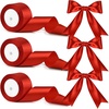 image:imageFEPITO 3 Rolls Wide Christmas Ribbons 2 Inch Red Satin Ribbon for Christmas Wedding Wrapping Crafts DecorRed