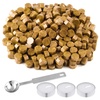image:imageFEPITO 300 Pcs Octagon Sealing Wax Beads Sticks with 3 Pcs Tea Candles and 1 Piece Wax Melting Spoon for Wax Stamp Sealing Wine RedGold