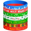 image:imageFEPITO 35 Pieces Christmas Wristband Silicone Wristbands Rubber Band for Christmas Party Decoration 7 Merry Xmas Patterns5 Colors  42pcs