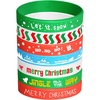 image:imageFEPITO 35 Pieces Christmas Wristband Silicone Wristbands Rubber Band for Christmas Party Decoration 7 Merry Xmas Patterns7 colors  35pcs