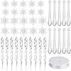 image:imageFEPITO 40 PCS Acrylic Christmas Decoration Set  Snowflake Icicles with Crystal Line Ornaments for Christmas Tree Hanging Decorations