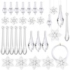 image:imageFEPITO 50 PCS Christmas Decoration Acrylic Icicles Snowflake Hanging Icicles Christmas Icicle Snowflake Ornaments Set for Christmas Decorations