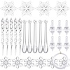 image:imageFEPITO 57 PCS Acrylic Snowflake Icicles Christmas Icicle Snowflake with Crystal Line Ornaments Set for Christmas Tree Decorations