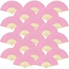 image:imageFEPITO 65 Pieces White Handheld Paper Fan Paper Folding Fans with Bamboos for Wedding Gift Party HomePink