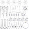 image:imageFEPITO 85 PCS Christmas Decoration Acrylic Snowflake Icicles Christmas Tree Icicle Snowflake with Crystal Line Ornaments Set for Christmas Party Decorations