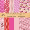 image:imageFEPITO 90 Sheets Valentine Pattern Paper Set 14 x 21cm Decorative Paper for DIY Scrapbook Card Making Decoration Valentines Day Supplies 10 DesignsA590pcs