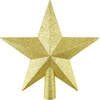 image:imageFEPITO Glitter Star Mini Christmas Tree Topper ShatterProof Small Christmas Tree Decoration Treetop for Holiday Ornament or Home Dcor Silver 43 inchesGold