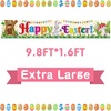 image:imageFEPITO Large Happy Easter Banner Fabric Easter lawn sign Backdrop Banner for Spring Easter Decoration Indoor Outdoor Easter Party Supplies98FT16FT