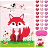 image:imageFEPITO Pin The Heart on The Fox Valentines Game with 24Pcs Heart Stickers for Valentines Party Supplies Kids Birthday Party Decoration