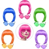 image:imageKUUQA 10 Pieces Party Wigs and Sunglass Set Neon Short Bob Wig Sunglass Pack Costume Colorful Cosplay Wig Daily Party Hairpieces for Bachelorette Neon Party Favors Halloween and Decorations5colors