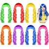 image:imageKUUQA 7 Pieces Colorful Long Curly Wigs Long Colorful Hair Wig Wavy Hair Wigs Curly Cosplay Costume Wig for Women Party Dcor