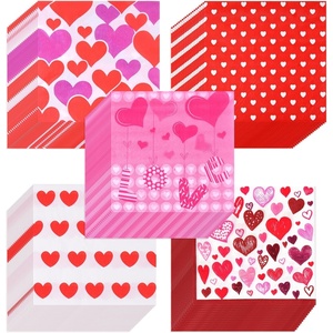 image:imageFEPITO 100 Pcs Valentines Day Napkins Hearts Design Luncheon Napkins for Valentines Day DecorationBridal Shower Wedding Birthday Party