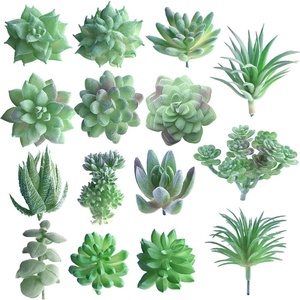 image:imageFEPITO 15 Pcs Artificial Succulent Plants Green Unpotted Faux Flower Succulents Mini Echeveria Picks Bulk Stems for Home Indoor Fairy Garden Decorations15Pcs