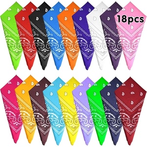 image:imageFEPITO 18Pcs Paisley Bandanas Cowboy Bandana Paisley Print Head Wrap ScarfSet a