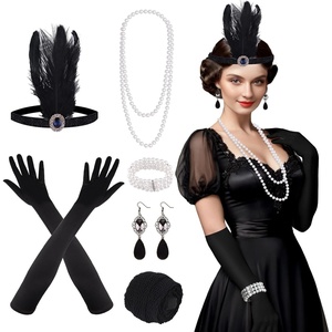 image:imageFEPITO 1920s Accessories Set for Women Flapper Headpiece HeadbandSet C