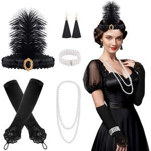 image:imageFEPITO 1920s Accessories Set for Women Flapper Headpiece HeadbandSet D