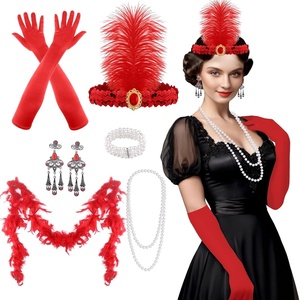 image:imageFEPITO 1920s Great Gatsby Accessories Set for Women Flapper Headpiece HeadbandSet F