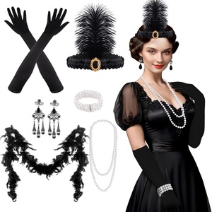 image:imageFEPITO 1920s Great Gatsby Accessories Set for Women Flapper Headpiece HeadbandStyle 1