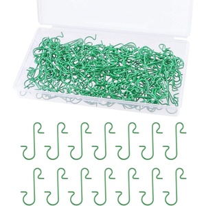 image:imageFEPITO 200 Pcs Christmas Ornament Hooks Green Stainless Steel Christmas Ornament Hangers Perfect for Art Craft Christmas Tree Decorations