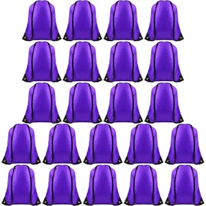 image:imageFEPITO 22 Pack Drawstring Bags String Backpack Bulk Sack Cinch Bag Sport Bags for School Gym TravelingPurple