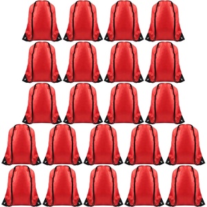 image:imageFEPITO 22 Pack Drawstring Bags String Backpack Bulk Sack Cinch Bag Sport Bags for School Gym TravelingRed